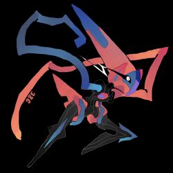 black_background deoxys deoxys_(speed) full_body gen_3_pokemon highres huo_jian mythical_pokemon nintendo no_humans pokedex_number pokemon pokemon_(creature) simple_background solo