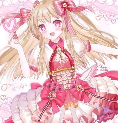 1girl arisuuuuu.1436 blonde_hair chaos_marie_(grimms_notes) grimms_notes heart heart-shaped_pupils heart_in_eye magical_girl ribbon symbol-shaped_pupils symbol_in_eye