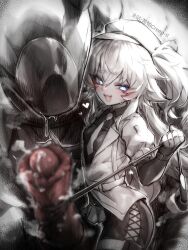 1girl animal_penis artist_name bestiality blue_eyes breasts character_request check_character chinese_commentary commentary_request fang florence_(girls&#039;_frontline_2) girls&#039;_frontline girls&#039;_frontline_2:_exilium hat heart highres horse_penis jacket kupa_(jesterwii) long_hair newsboy_cap one_side_up open_mouth paid_reward_available penis puffy_short_sleeves puffy_sleeves short_sleeves skin_fang small_breasts spot_color