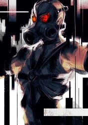 1boy bodysuit chest_harness commentary english_commentary gas_mask harness highres kannoaki male_focus mask metal_gear_(series) metal_gear_solid outstretched_arms psycho_mantis red-tinted_eyewear sketch solo spread_arms tinted_eyewear upper_body