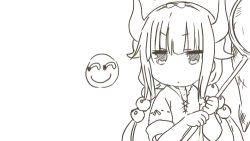 10s 1girl ^^^ animated animated_gif artist_request eating female_focus kanna_kamui kobayashi-san_chi_no_maidragon lowres net sketch smiley_face solo trembling white_background