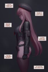 1girl ass breasts cap english_text from_side goddess_of_victory:_nikke huge_ass large_breasts lvl_(sentrythe2310) pink_hair rapi_(nikke) tagme thighhighs