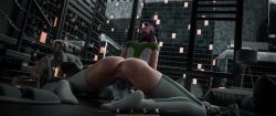 1girl 3d animated anus ass back clothed_sex d.va_(overwatch) dildo ear_piercing female_focus female_masturbation hat highres kisxsfm long_hair looking_back masturbation moaning object_insertion overwatch overwatch_1 piercing ponytail purple_hair pussy sex_toy solo sound thighhighs uncensored vaginal vaginal_object_insertion video