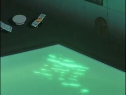 10s 1girl absurdres animated ass blue_hair breasts brown_eyes bubblegum_crisis cleavage earrings highres jewelry one-piece_swimsuit partially_submerged pool poolside sound submerged swimming swimsuit sylia_stingray tagme video water