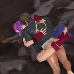 3d asamiya_athena brown_hair hair_ornament idol kusanagi_kyou mating_press missionary psycho_soldier purple_hair sex snk star_(symbol) star_hair_ornament sun the_king_of_fighters the_king_of_fighters_xv vaginal xnalara_(medium)