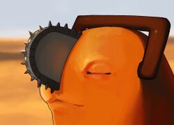 Rule 34 | chainsaw, chainsaw man, closed eyes, closed mouth, commentary, creature, creature focus, day, english commentary, goldenpenhd, outdoors, pochita (chainsaw man), solo