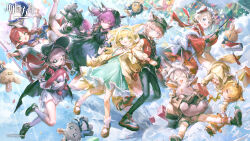 6+girls almond_(almond_platter)_(arknights) almond_(arknights) animal_ears arknights black_bonnet blonde_hair blue_eyes bonnet braid cardigan child chinese_commentary colored_tips commentary_request dress green_eyes grey_dress grey_hair highres jell_(jell_y_fish) looking_at_viewer mary_janes midriff multicolored_hair multiple_girls myrtle_(arknights) myrtle_(light_gold_celebration)_(arknights) official_alternate_costume official_art pink_thighhighs pointy_ears popukar_(arknights) popukar_(witch&#039;s_swing)_(arknights) rabbit_ears rabbit_girl red_dress shamare_(arknights) shamare_(echo_of_the_horrorlair)_(arknights) shoes short_hair sitting socks stuffed_animal stuffed_toy sussurro_(arknights) sussurro_(travel_freely)_(arknights) suzuran_(arknights) suzuran_(spring_praise)_(arknights) thighhighs vermeil_(arknights) vermeil_(playfellows)_(arknights) warmy_(arknights) warmy_(warm_velvet_at_the_corner)_(arknights) white_hair white_socks wide_sleeves yellow_cardigan