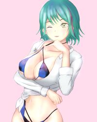 Rule 34 | 1girl, breasts, dead or alive, dead or alive xtreme, dead or alive xtreme venus vacation, green hair, highres, large breasts, tamaki (doa)