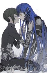 Rule 34 | blue hair, highres, long hair, nahobino, protagonist (smtv), shin megami tensei, shin megami tensei v, very long hair, yellow eyes