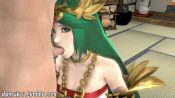 10s 1boy 1girl 3d animated armlet artist_name bare_shoulders bracer breasts cleavage clothed_female_nude_male dpmaker erection fellatio green_eyes green_hair headpiece hetero indoors jewelry kid_icarus kid_icarus_uprising kneeling long_hair looking_at_viewer looping_animation matching_hair/eyes medium_breasts necklace nintendo nude oral palutena penis robe solo_focus source_filmmaker_(medium) standing super_smash_bros. tumblr_username uncensored very_long_hair video watermark web_address