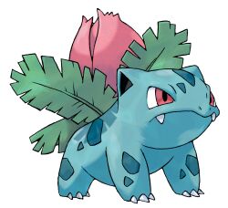 animal_focus bud claws closed_mouth fangs gen_1_pokemon highres ivysaur leaf nintendo no_humans official_art pokemon pokemon_(creature) pokemon_focus pokemon_frlg red_eyes sugimori_ken third-party_source transparent_background