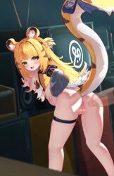 1boy 1girl :3 anal animal_ear_fluff animal_ears animated anus ass bent_over blonde_hair blush breasts breath censored colored_inner_hair cum cum_in_ass cumdrip disembodied_hand disembodied_penis duemeng ejaculation feet_out_of_frame green_eyes grey_hair heart hetero indoors ju_fufu large_penis loli long_hair moaning mosaic_censoring multicolored_hair naked_shirt nipples open_clothes open_mouth open_shirt penis pussy pussy_juice sex sex_from_behind shirt small_breasts sound standing standing_sex tagme tail thigh_strap tiger_ears tiger_girl tiger_tail tongue tongue_out torso_grab two-tone_hair video wise_(zenless_zone_zero) zenless_zone_zero
