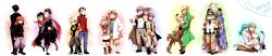 00s 10s 1990s_(style) 2011 3girls 6+boys akasata alternate_costume amber_(pokemon) ambertwo_(pokemon) back-to-back barry_(pokemon) professor_birch blush brendan_(pokemon) brendan_(pokemon_emerald) byron_(pokemon) dated facial_hair father_and_daughter father_and_son flower frontier_brain fuji_(pokemon) gen_1_pokemon ghetsis_(pokemon) giovanni_(pokemon) glasses goatee gym_leader hat highres janine_(pokemon) koga_(pokemon) legendary_pokemon long_image may_(pokemon) mewtwo multiple_boys multiple_girls n_(pokemon) ninja nintendo norman_(pokemon) palmer_(pokemon) poke_ball poke_ball_(basic) pokemon pokemon:_the_first_movie_-_mewtwo_strikes_back pokemon_(anime) pokemon_(classic_anime) pokemon_(creature) pokemon_adventures pokemon_bw pokemon_dppt pokemon_gsc pokemon_rse retro_artstyle roark_(pokemon) rose scarf shorts shovel silver_(pokemon) spoilers sweatdrop white_background wide_image winter_clothes worktool