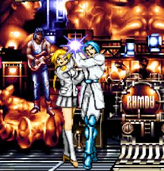 animated animated_gif asahina_ryo asahina_suzu brother_and_sister choujin_gakuen_gowcaizer fusion game lowres pixel_art platonic_twins siblings technos_japan