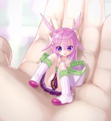 1girl 1other axiacid clenched_hands collared_shirt commentary_request hair_between_eyes hair_ears hair_flaps hair_ornament highres holding holding_mini_person in_palm loli long_hair long_pointy_ears long_sidelocks long_sleeves looking_at_viewer mini_person minigirl open_mouth original panties pantyshot pink_hair pleated_skirt pointy_ears purple_eyes purple_skirt ribbon-trimmed_socks ribbon_trim shirt shoes sidelocks skirt smile socks solo_focus star_(symbol) star_hair_ornament star_in_eye suzuka_sutera_(axiacid) symbol_in_eye underwear upskirt very_long_hair white_panties white_shirt white_shoes white_socks wide_sleeves