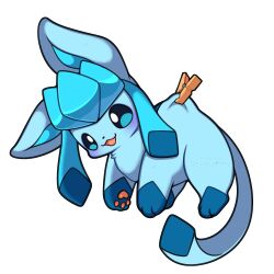 Rule 34 | absurdres, blue eyes, blue hair, blush, gen 4 pokemon, glaceon, hanging, highres, nintendo, open mouth, pawpads, pokemon, pokemon (creature), sevi (seviyummy), sidelocks, simple background, smile, solo, white background