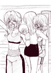 3girls catfight multiple_girls santos short_hair tagme translation_request