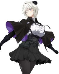 absurdres black_pantyhose breasts chaos_zero_nightmare faust_(project_moon) highres id_card large_breasts leovic limbus_company pantyhose project_moon simple_background transparent_background white_hair
