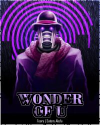 1other coat endy7 english_text hat highres humanoid_robot jojo_no_kimyou_na_bouken jojolion looking_at_viewer pink_scarf purple_coat purple_eyes purple_hat purple_theme robot scarf spiral wonder_of_u