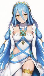 1girl absurdres azura_(fire_emblem) blue_hair breasts fire_emblem fire_emblem_fates highres long_hair looking_at_viewer medium_breasts nintendo panties pyo_3300 thighs underwear very_long_hair white_panties yellow_eyes