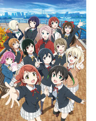 6+girls ahoge artbook asaka_karin asymmetrical_hair black_hair black_jacket black_thighhighs blazer blonde_hair blue_eyes blue_sky blunt_bangs blunt_ends bob_cut bow bowtie braid braided_bun breasts brown_hair buttons cardigan collared_shirt day dress_shirt emma_verde freckles gradient_hair green_eyes green_hair green_ribbon grey_eyes grey_hair hair_between_eyes hair_bow hair_bun hair_ornament hair_over_one_eye hairclip half_updo highres hood hoodie jacket konoe_kanata long_hair long_sleeves looking_at_viewer love_live! love_live!_nijigasaki_high_school_idol_club low_twintails medium_hair mia_taylor mifune_shioriko minato_(tokyo) miyashita_ai mole multicolored_hair multiple_girls nakasu_kasumi neck_ribbon nijigasaki_school_uniform non-web_source odaiba official_art one_eye_closed one_side_up open_mouth orange_eyes orange_hair orange_nails osaka_shizuku outdoors pink_eyes pink_hair plaid_clothes plaid_skirt pleated_skirt pointing ponytail purple_eyes purple_hair real_world_location red_bow red_eyes red_ribbon ribbon rina-chan_board school_uniform shirt short_hair short_ponytail sidelocks single_side_bun sketchbook skirt sky smile streaked_hair swept_bangs takasaki_yu tennoji_rina thighhighs tokyo_(city) tokyo_rainbow_bridge twin_braids twintails two-tone_hair uehara_ayumu white_shirt white_skirt winter_uniform yellow_bow yellow_eyes yellow_ribbon yokota_takumi yuki_setsuna zhong_lanzhu