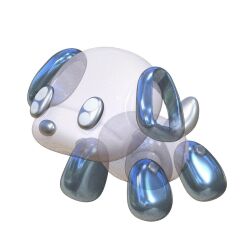 3d animal_focus dog huhu_ee no_humans original see-through_body simple_background solo white_background