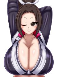 Rule 34 | 1girl, breasts, cleavage, fatal fury, fatal fury: city of the wolves, highres, huge breasts, long hair, ponytail, shiranui mai, snk, the king of fighters