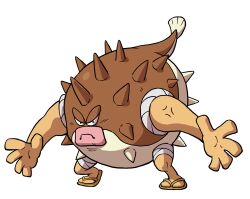 blowkade full_body highres looking_at_viewer no_humans official_art sandals simple_background solo spikes white_background youkai_(youkai_watch) youkai_watch