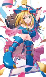 Rule 34 | 1girl, absurdres, blonde hair, dark magician girl, duel monster, hat, highres, kuriboh, panties, shiroyu, underwear, white panties, wizard hat, yu-gi-oh!