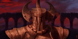 1other armor bridge commission crucible_knight elden_ring facing_viewer fake_horns full_armor helm helmet horned_helmet horns knight max58art pauldrons shoulder_armor solo