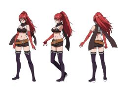 1girl artist_request ass ikusaba_mukuro official_art red_hair shorts tagme