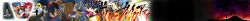 00s 1girl 2boys absurdres anais animal animal_between_breasts bandages between_breasts bikini bikini_top_only blue_hair boota_(ttgl) breasts cape couple goggles goggles_on_head grave hasaki_masashi heart hetero highres kamina_(ttgl) long_image multiple_boys planted_sword planted punching red_hair sarashi scarf topless_male simon_(ttgl) star_(symbol) sunset swimsuit sword tattoo tengen_toppa_gurren_lagann weapon wide_image yoko_littner