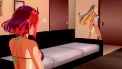 3d afterglow animated ass audible_speech bad_tag big_breasts blonde_hair bondsheet breasts cum dildo doggystyle ejaculation ejaculation_while_penetrated female futa_penetrating futa_with_female futanari light-skinned_futa mythra_(xenoblade) pyra_(xenoblade) sex_from_behind sex_toy sound squirting tagme video xenoblade_chronicles_(series) xenoblade_chronicles_2