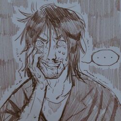 Rule 34 | 1boy, 2024, blood, blood on face, davriann, jimmy (mouthwashing), mouthwashing, short hair, solo, speech bubble, sweat, twitter