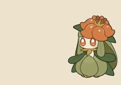 &gt;_&lt; a-nya animated colored_skin crown full_body gen_5_pokemon green_hair lilligant long_hair mini_crown monster_girl nintendo no_humans orange_eyes plant_girl pokemon pokemon_(creature) pokemon_focus tagme tripping video walking white_skin