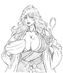 1girl bleach bleach:_sennen_kessen-hen breasts cleavage hikifune_kirio large_breasts long_hair rakusakugk solo