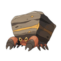 animal_focus artist_request closed_mouth crab crustle full_body gen_5_pokemon nintendo no_humans official_art pokemon pokemon_(creature) pokemon_bw pokemon_focus rock shell simple_background solo third-party_source white_background yellow_eyes