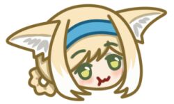 :t animated animated_png arknights blonde_hair blue_hairband braid braided_hair_rings chewing closed_mouth commentary_request cropped_head green_eyes hair_rings hairband looping_animation lowres short_hair simple_background suzuran_(arknights) transparent_background yura_(yurawagtail)
