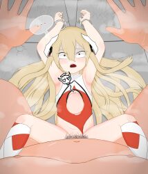 1boy 1girl absurdres aerd anger_vein angry armpits arms_up balloon_womb bdsm blonde_hair bondage boots bound cameltoe clenched_teeth clothed_female_nude_male constricted_pupils cross-section cuffs cutout_above_navel death dragon_girl dragon_horns english_text fangs fat fat_man flat_chest godgear_ragdrahod graffiti handcuffs heart_(organ) hetero highleg highleg_leotard highres horns key_iii_(godgear_ragdrahod) large_penis leotard loli long_hair looking_at_viewer lying male_pubic_hair murder navel necrophilia no_panties nude on_back open_mouth penis pov pov_crotch pov_hands precum pubic_hair pussy_juice rape red_eyes restrained scared sex size_difference snuff solo_focus speech_bubble spread_legs stomach_bulge sweat tears teeth torn_clothes trembling uncensored uterus uvula