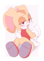 1girl animal_nose anus anus_peek arm_support ass bare_shoulders blush border brown_eyes buck_teeth clenched_hand clothes_lift cream_the_rabbit dildo dress dress_lift female_focus female_masturbation from_behind full_body furry furry_female gloves half-closed_eyes hand_up kekitopu kneeling leaning_forward loli looking_at_viewer looking_back masturbation no_panties open_mouth outside_border pussy pussy_juice rabbit_ears rabbit_girl rabbit_tail raised_eyebrows red_dress red_shoes sex_toy shoe_soles shoes short_dress short_tail simple_background sleeveless sleeveless_dress socks solo sonic_(series) tail teeth uncensored vaginal white_border white_gloves white_socks