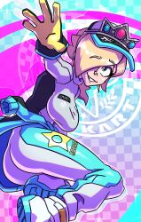 Rule 34 | 1girl, absurdres, ass, blonde hair, bonk150art, breasts, clothes around waist, crown, gloves, green eyes, hair over one eye, highres, jacket, jacket around waist, large breasts, long hair, looking at viewer, mario (series), mario kart, mario kart world, nintendo, official alternate costume, pants, parted lips, rosalina, rosalina (pro racer), smile, solo, super mario galaxy