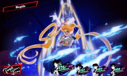 4girls aino_minako artist_name bishoujo_senshi_sailor_moon blonde_hair blue_eyes crescent_moon double_bun facial_mark fake_screenshot forehead_mark hair_bun hino_rei juuban_middle_school_uniform kino_makoto long_hair moon moon_stick_(sailor_moon) multiple_girls persona persona_5 sailor_moon school_uniform transformation_brooch_(sailor_moon) trapgears tsuki_ni_kawatte_oshioki_yo tsukino_usagi twintails very_long_hair