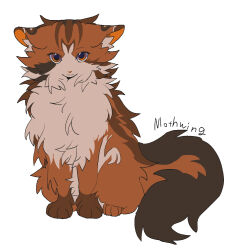 Rule 34 | animal, animal focus, brown cat, cat, character name, commentary, fluffy, minamia23, mothwing, no humans, orange eyes, simple background, sitting, solo, tail, warrior cats, white background
