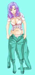 1girl bodysuit breasts groin large_breasts lips navel simple_background smile tagme tamakoshi_horiyuki
