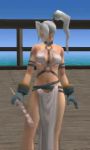 1girl 3d animated ass bare_shoulders blue_eyes bouncing_breasts breasts earrings female_focus gensou_suikoden gensou_suikoden_iv gloves hair_intakes high_ponytail jeane_(suikoden) jewelry large_breasts legs long_hair long_legs lowres midriff navel panties ponytail solo staff tagme thighs underboob underwear video weapon white_panties