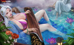 2girls breasts huge_breasts instrument long_hair mingxing5577 multiple_girls