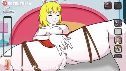 1girl animated animated_gif blonde_hair breasts breasts_out carrot_(one_piece) clitoral_hood clitoral_stimulation clitoris clothed_sex cum cum_in_pussy cum_on_body dotart female_focus female_masturbation fingering highres masturbation moaning nipples one_piece orgasm rabbit rabbit_ears rope sex solo solo_focus spread_legs tagme thick_thighs thighs tight_clothes vaginal video
