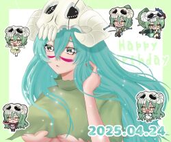 Rule 34 | arrancar, b eaka, bleach, bleach: brave souls, breasts, green hair, highres, large breasts, long hair, nelliel tu odelschwanck, official alternate costume, torn clothes, underboob