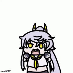 1girl animated animated_gif azur_lane detachable_head long_hair lowres open_mouth seseren siren_(azur_lane) purifier_(azur_lane)
