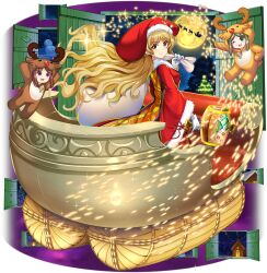 Rule 34 | 3girls, alternate costume, alternate headwear, animal costume, bell, blonde hair, brown hair, christmas, christmas tree, closed mouth, constellation print, door, dress, full body, full moon, fur-trimmed headwear, fur-trimmed sleeves, fur trim, game cg, gloves, green eyes, green hair, hat, headwear request, highres, holding, holding mallet, holding sack, long hair, looking at viewer, mallet, matara okina, matara okina (good evening from the back door), miracle mallet, moon, multiple girls, neck bell, night, night sky, nishida satono, official art, one eye closed, open mouth, orange tabard, purple eyes, red dress, red hat, reindeer costume, rotte (1109), sack, santa costume, sidelocks, sky, sled, smile, snowman, solo focus, sparkle, star (sky), sun print, tabard, teireida mai, third-party source, touhou, touhou lostword, transparent background, very long hair, white gloves, yellow eyes